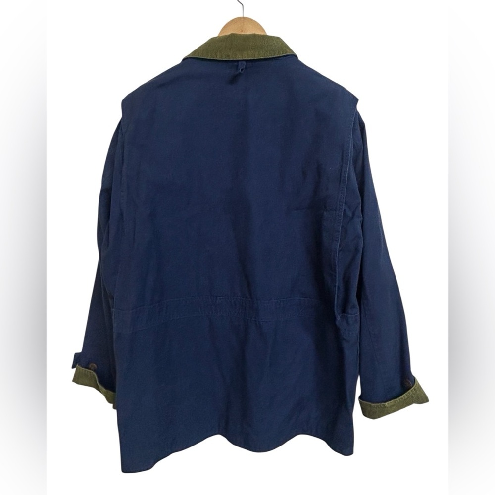 VTG Dash Men’s Heritage Blue L Plaid Flannel Lined Barn Chore Coat Size Large L - Picture 4 of 8